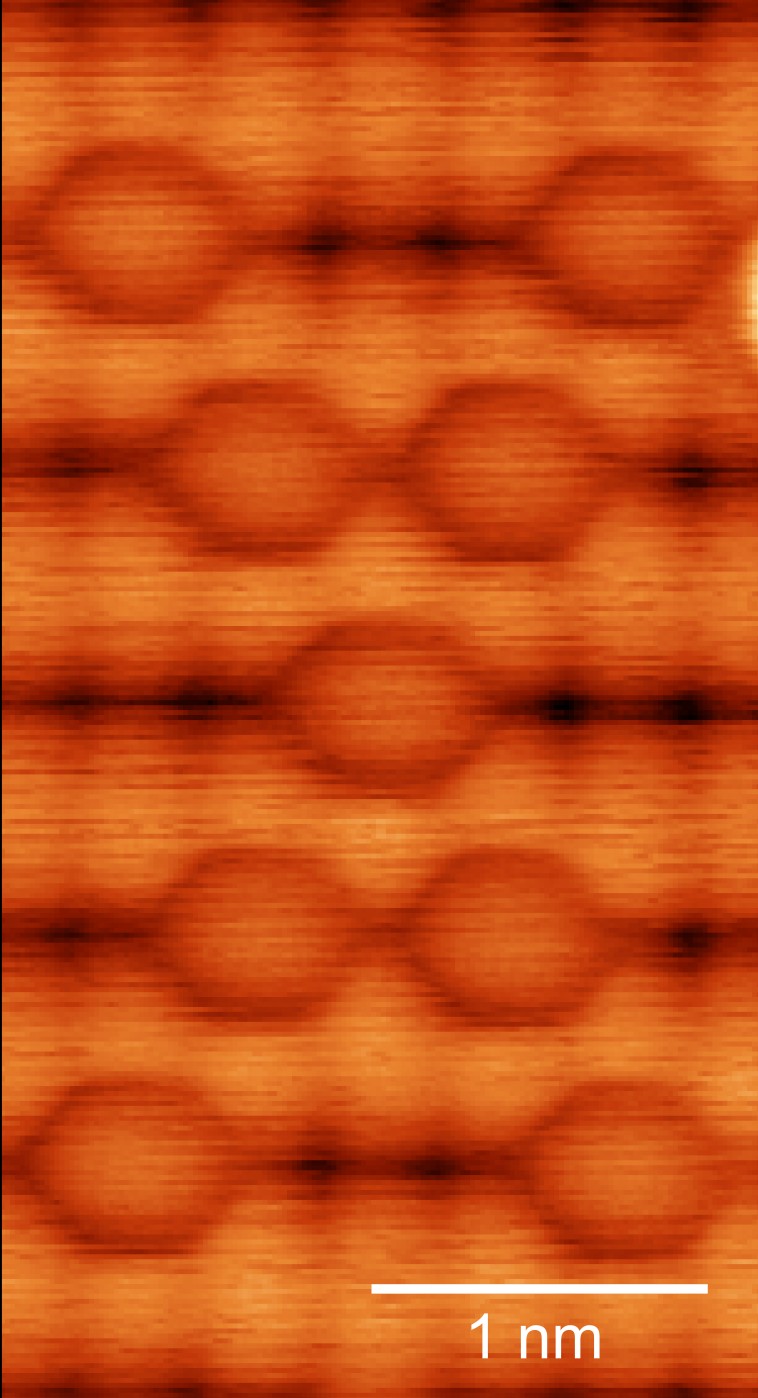 STM image of a 18-carbon structure on silicon
